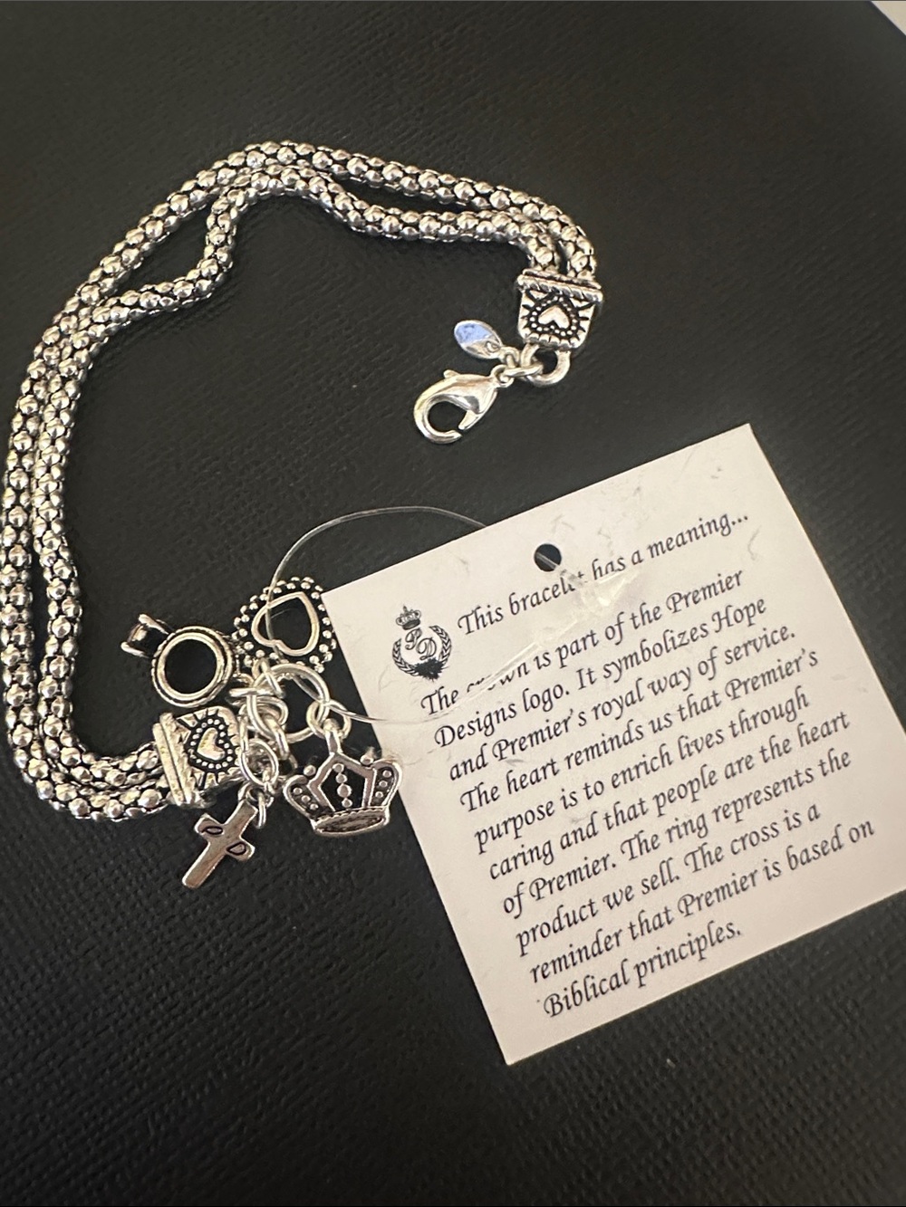 Premier Designs Silver-Tone Crown & Key Bracelet - Silver